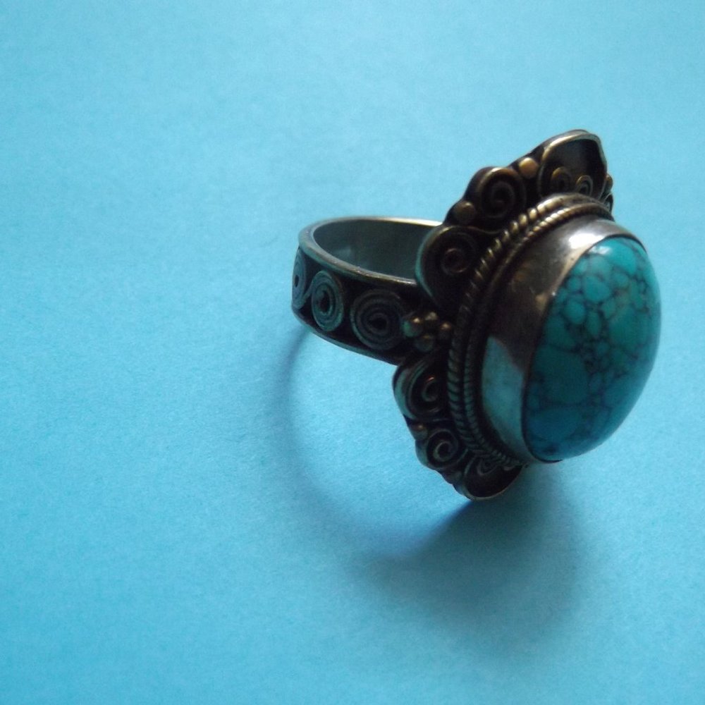 Vintage Turquoise Ring, southwestern style - Picture 2 of 9